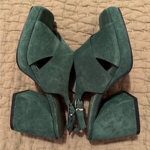 Green Suede Sandals by Intentionally